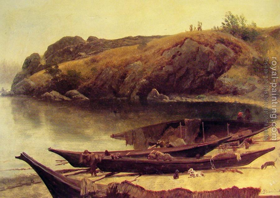Albert Bierstadt : Canoes